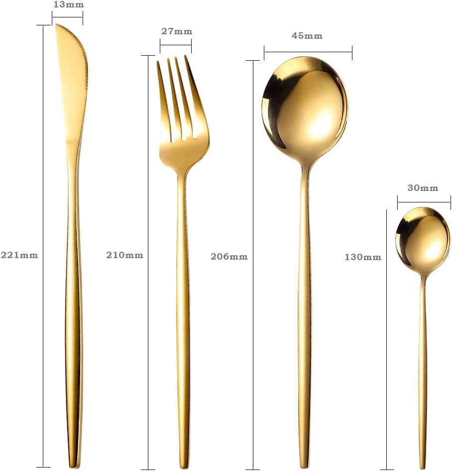 4 parça servis dəsti qalın / Gold mat